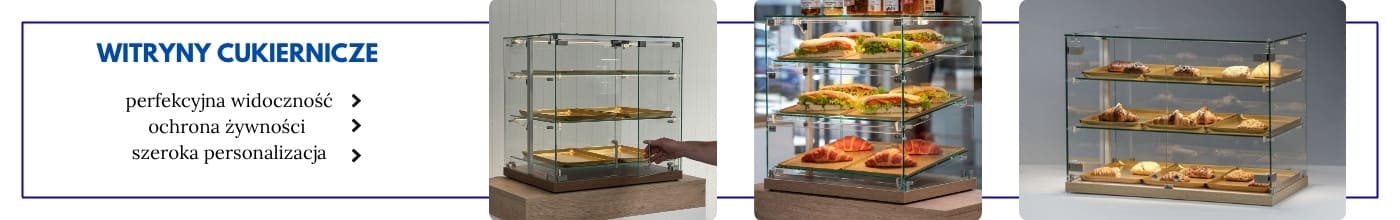 Witryny cukiernicze szklane